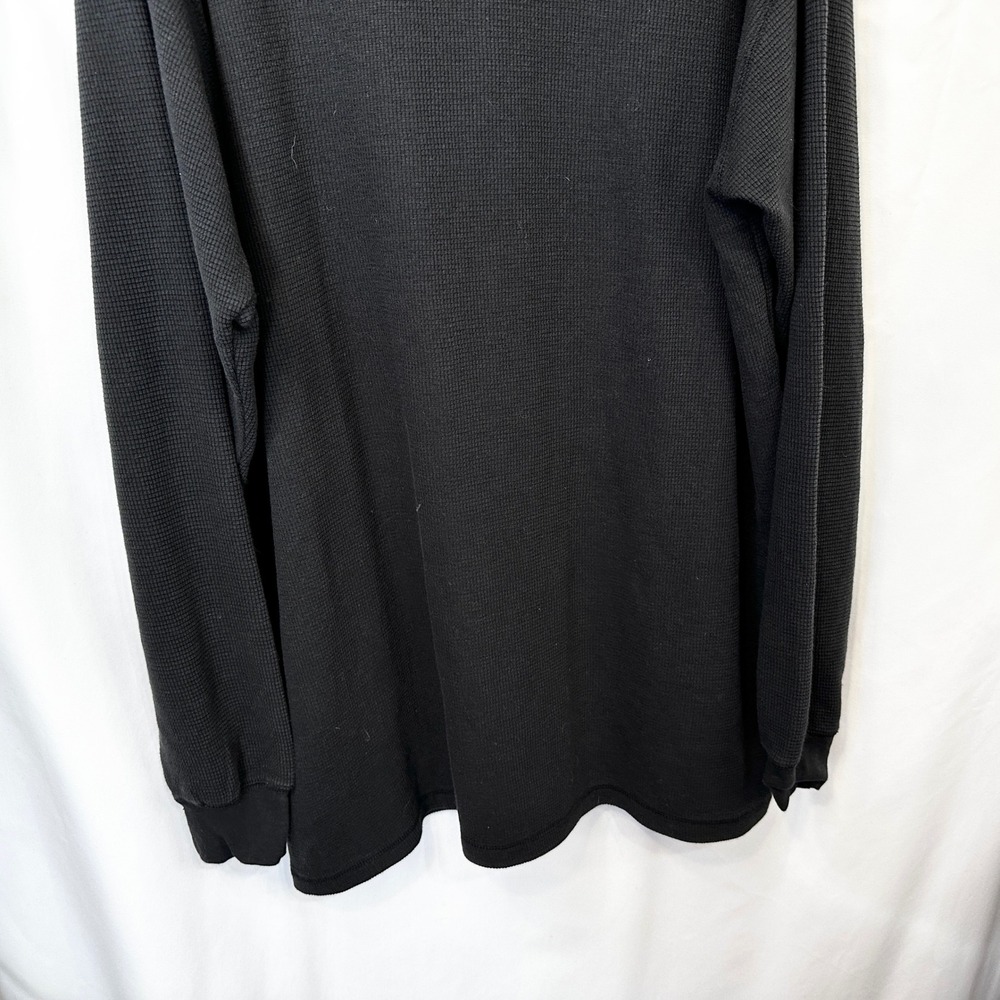 McCormick Farmall Mens 2XLT Henley Black Waffle Knit Thermal Shirt 1062 - Picture 4 of 9